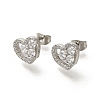 304 Stainless Steel Micro Pave Clear Cubic Zirconia Stud Earrings EJEW-H018-02P-05-2
