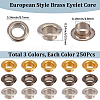 750Pcs 3 Colors European Style Brass Eyelet Core KK-GF0001-19-2
