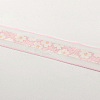 Single Face Flower Printed Polyester Grosgrain Organza Ribbons ORIB-S039-38mm-06-2