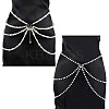 2Pcs 2 Styles Multi Layered ABS Plastic Pearl Beaded Chain Belts AJEW-FG0004-01-1