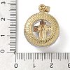 Brass Micro Pave Cubic Zirconia with Glass Pendents KK-Q815-01G-02-3