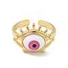 Acrylic Horse Eye Open Cuff Ring RJEW-B042-04G-02-2