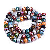 Faceted Handmade Millefiori Glass Beads Strands LK-T001-09-2