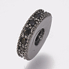 Brass Micro Pave Cubic Zirconia Bead Spacers ZIRC-K074-11A-02B-1
