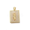 Brass Micro Pave Clear Cubic Zirconia Pendants KK-D431-085A-G-1