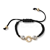 Flat Round with Angel 304 Stainless Steel Link Bracelets BJEW-A036-04A-G-4