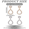 2 Pairs 2 Colors Alloy Rhinestone Dangle Stud Earrings EJEW-LP0001-99-2