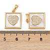 Brass Micro Pave Clear Cubic Zirconia Pendants KK-C109-07B-G-3