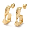 Ion Plating(IP) 304 Stainless Steel Twist Rectangle Stud Earrings EJEW-Z022-30G-1