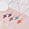 Sparkling Cross Pendant Necklace for Women X1-NJEW-TA00015-4