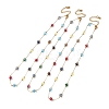 304 Stainless Steel with Faceted Round Glass Bead Cable Chain Necklaces for Women NJEW-G190-02G-4