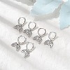 Brass Micro Pave Cubic Zirconia Hoop Earrings EJEW-P322-14P-1