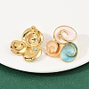 304 Stainless Steel Enamel Spiral Stud Earrings for Women LS-EJEW-A138-03G-2
