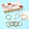 Bohemian Style DIY Disc/Flat Round Handmade Polymer Clay & CCB Plastic Beads & Alloy Enamel Pendant Jewelry Making Kits DIY-FS0007-75-10