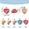 5Pcs 5 Colors Brass Micro Pave Cubic Zirconia Pendants ZIRC-BBC0002-22-2