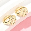 Clover Brass Hoop Earrings EJEW-Z102-11G-3
