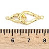 Brass Clear Cubic Zirconia Connector Charms KK-M311-09G-3