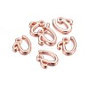 Rose Gold Plated Alloy Letter Pendants X-PALLOY-J718-01RG-U-2