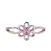 Flower Brass Micro Pave Pearl Pink Cubic Zirconia Finger Rings FS-WGCFB35-02-5