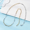 4MM Two Tone 304 Stainless Steel Paperclip Chain Necklaces NJEW-JN05621-2
