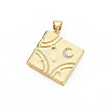 Brass Micro Pave Clear Cubic Zirconia Diffuser Locket Pendants for Teachers' Day X-ZIRC-T004-96G-NF-1
