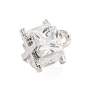Rack Plating Brass Micro Pave Clear Cubic Zirconia Charms KK-P277-43P-2