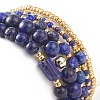 5Pcs 5 Style Natural Lapis Lazuli(Dyed) & Synthetic Hematite & Seed Beaded Stretch Bracelets Set BJEW-JB08831-5