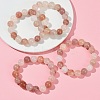 12MM Natural Xinjiang Golden Silk Jade Round Beaded Stretch Bracelets for Women BJEW-G756-01C-2