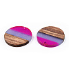 Two Tone Transparent Resin & Walnut Wood Pendants RESI-S358-78-A03-2