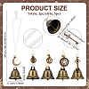 5Pcs 5 Sets Iron Bell Hanging Ornaments HJEW-PH02192-2
