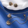 Yin-yang 304 Stainless Steel Rhinestone Pendant Necklaces & Bracelets & Stud Earrings Sets for Women SJEW-C004-17G-1