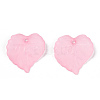 Transparent Frosted Acrylic Leaf Charms FACR-ZX003-01A-3