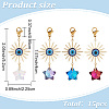 15Pcs Electroplate Glass Star Pendant Decorations HJEW-AR0001-16-2