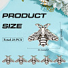 24Pcs Bees Alloy Brooch JEWB-ME0001-21AS-2