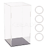 Rectangle Transparent Acrylic Minifigures Display Boxes with Black Base ODIS-WH0030-51E-1