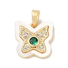Brass Micro Pave Cubic Zirconia Pendants KK-Q030-01A-G-1