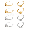 4Pcs 4 Styles 201 Stainless Steel Cuff Pad Ring Settings FIND-LP0001-08-1