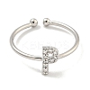 Rack Plating Brass Open Cuff Rings for Women RJEW-F162-02P-P-2