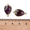 Natural Amethyst Faceted Teardrop Connector Charms G-B081-03G-05-3