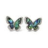Rack Plating Butterfly Brass Stud Earrings EJEW-N055-55P-1