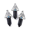 Synthetic Blue Goldstone Faceted Pointed Bullet Big Pendants G-H076-02P-04-1