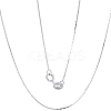Anti-Tarnish 2Pcs Rhodium Plated 925 Sterling Silver Boston Link Chain Necklaces Set STER-BBC0006-13A-1