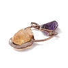 Raw Rough Natural Amethyst & Citrine Big Pendants G-I324-03R-02-4
