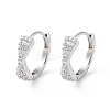Brass Micro Pave Cubic Zirconia Hoop Earrings EJEW-P259-03P-1