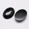 Oval Natural Black Agate Cabochons G-K020-14x10mm-01-2