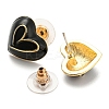 Heart & Word Love Enamel Asymmetrical Earrings EJEW-Z018-02B-3