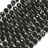 Natural Dyed & Heated Banded Black Agate Beads Strands G-K389-E51-01-1