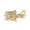 Brass Micro Pave Cubic Zirconia Charms KK-I276-37G-2