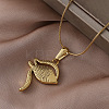 Elegant 304 Stainless Steel with Clear Glass Eye Pendant Necklaces for Women YU0551-3