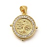 Rack Plating Brass Micro Pave Cubic Zirconia Pendants KK-L226-051G-02-1
